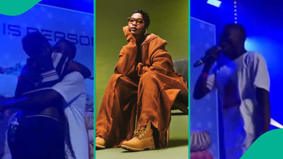Tiwa Savage and fan share heartwarming moment.
