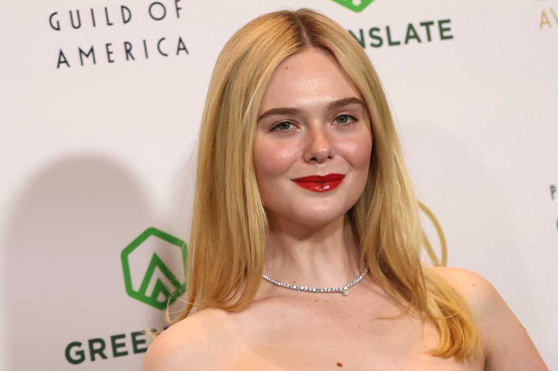 US actress Elle Fanning arrives at the Annual Producers Guild Awards at Fairmont Century Plaza in Los Angeles