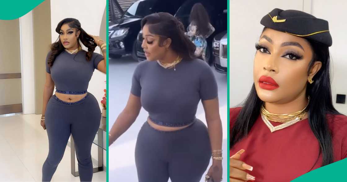 Angela Okorie flaunts body.