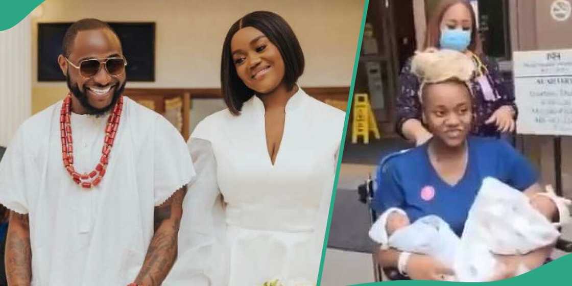Nigerian singer Davido with Chioma and their twins Nigerian singer Davido with Chioma and their twins
