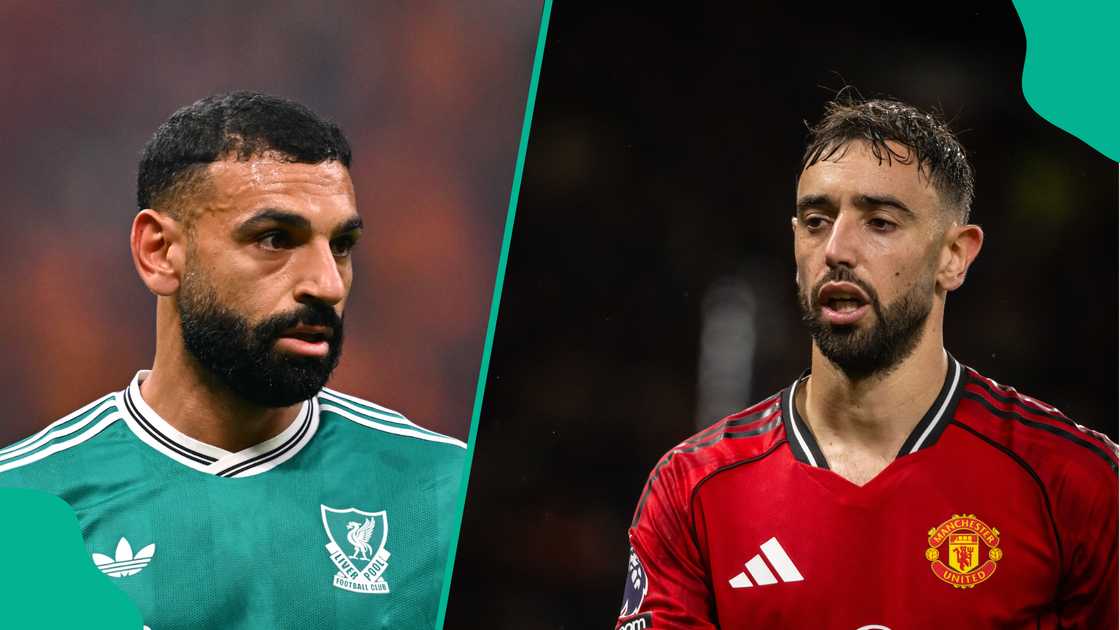 Mo Salah, Bruno Fernandes, Liverpool, Manchester United, Anfield Stadium, Premier League Mo Salah, Bruno Fernandes, Liverpool, Manchester United, Anfield Stadium, Premier League
