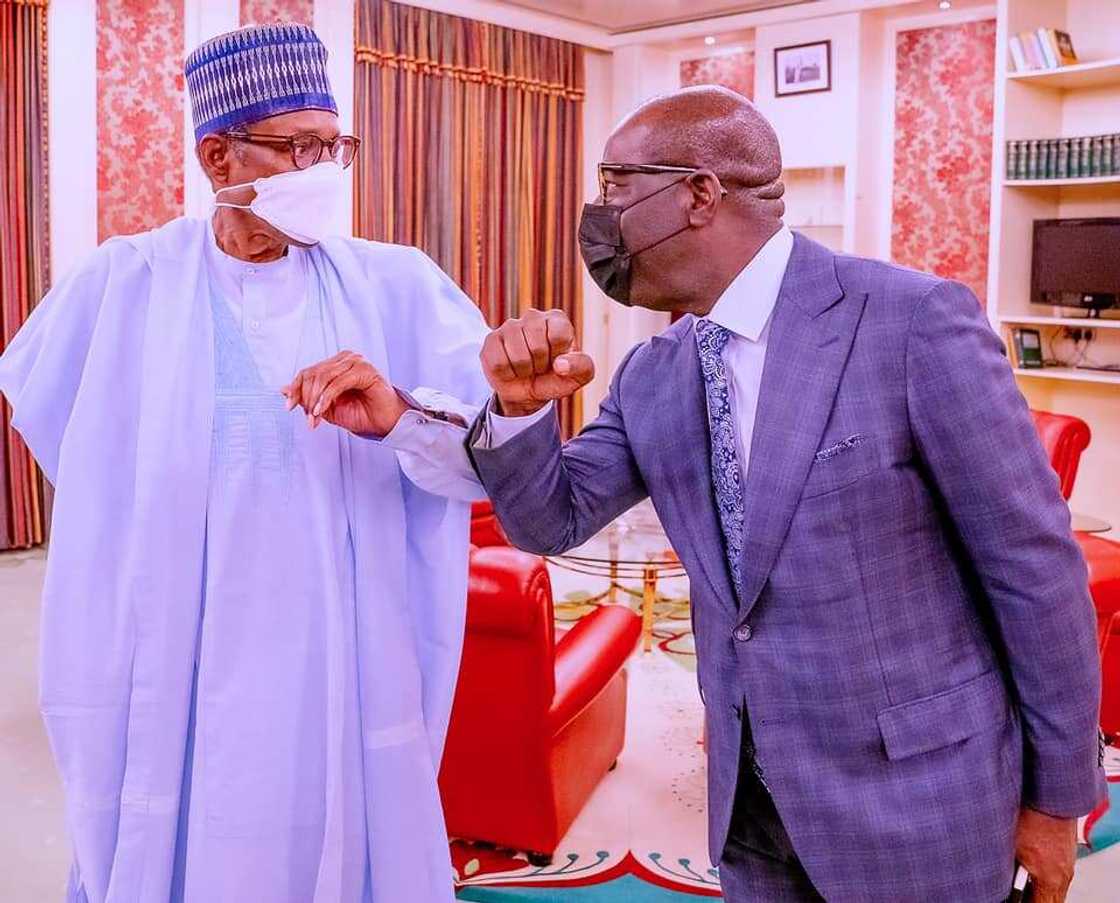 President Buhari receives Governor Obaseki at Aso Villa