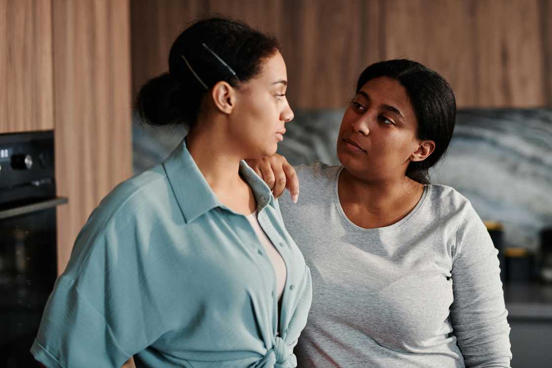 Two women looking at each other Two women looking at each other