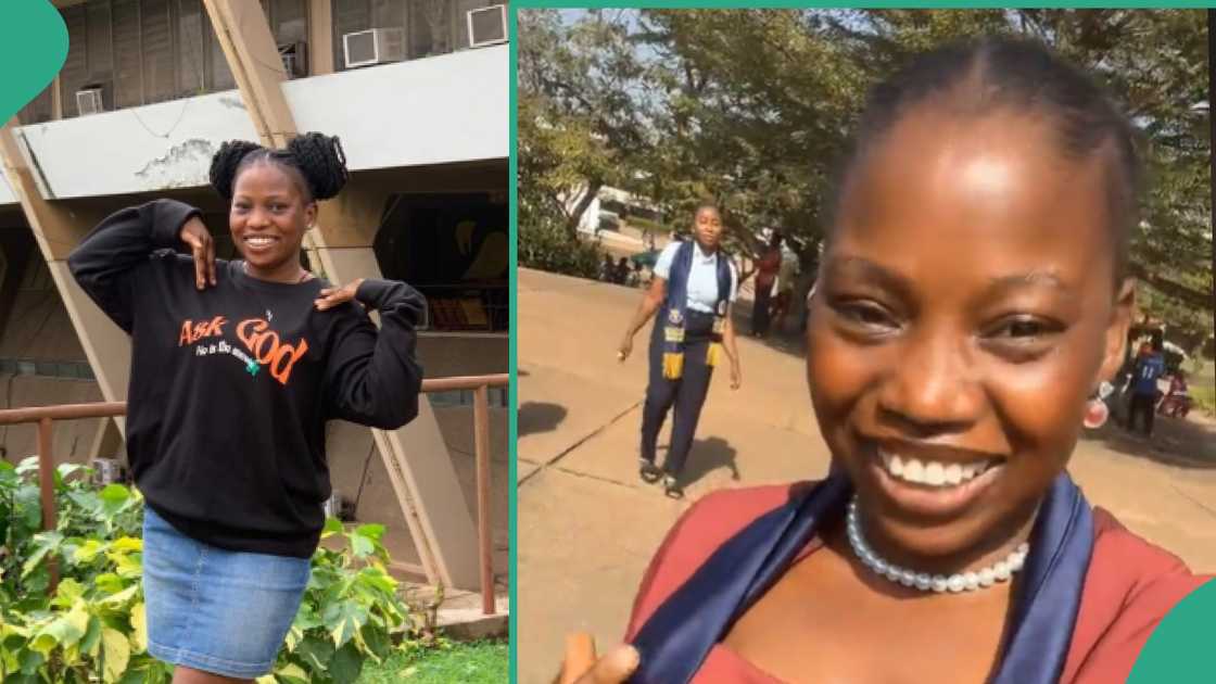 Lady graduates from university against all odds. Lady graduates from university against all odds.