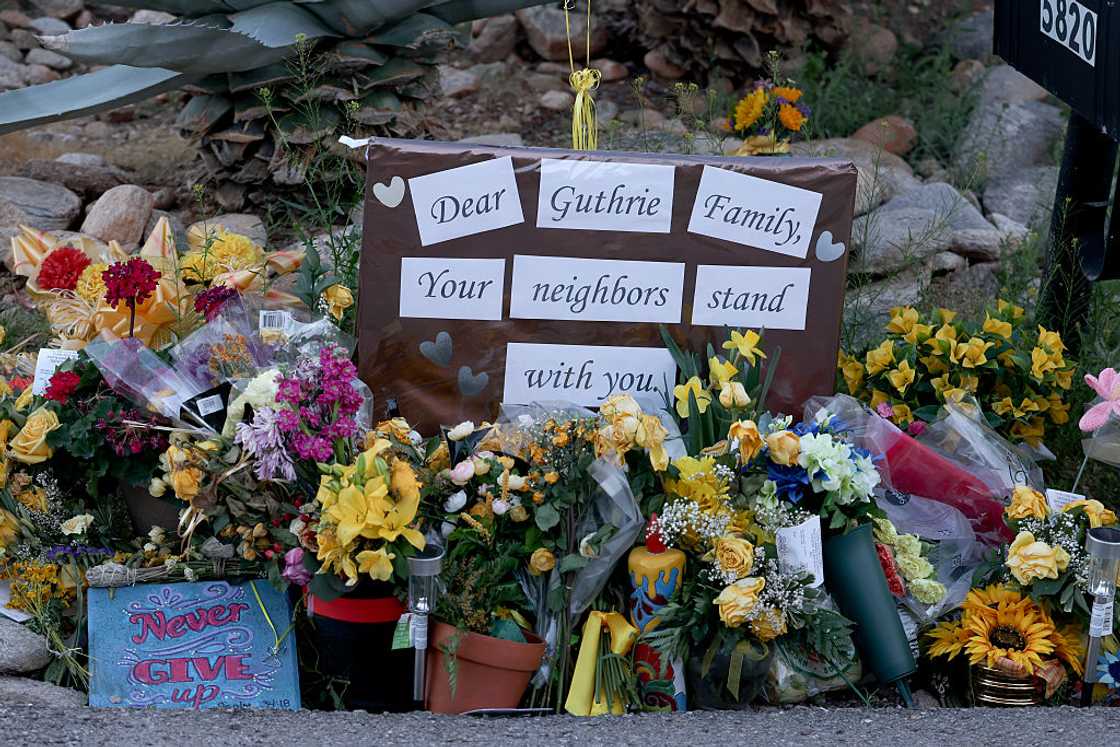 Nancy Guthrie's memorial in front of her residence Nancy Guthrie's memorial in front of her residence