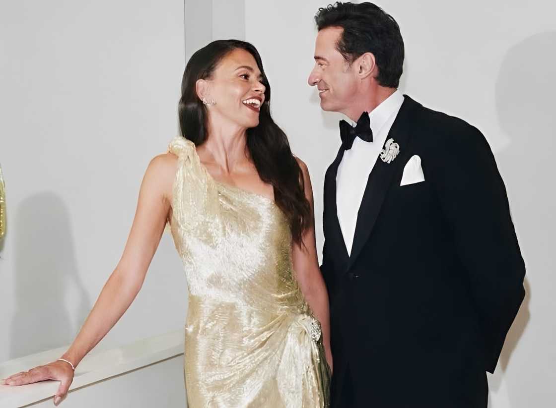 Hugh Jackman and Sutton Foster share a moment