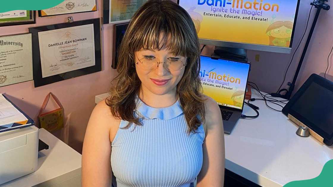 Dani Bowman works in her office