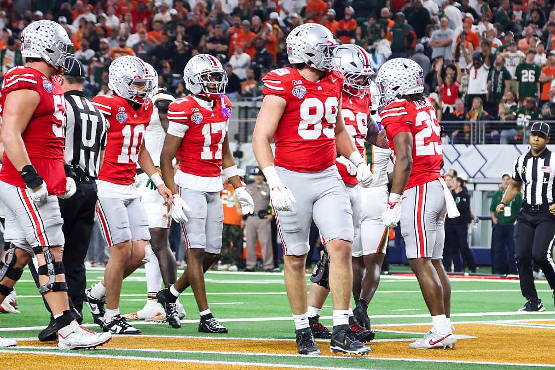 Ohio State Buckeyes celebrates at AT&T Stadium Ohio State Buckeyes celebrates at AT&T Stadium