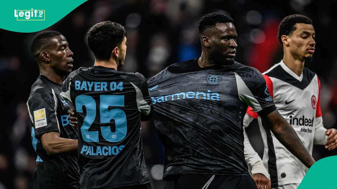 Victor Boniface got in a clash with his teammate against Frankfurt. Victor Boniface got in a clash with his teammate against Frankfurt.