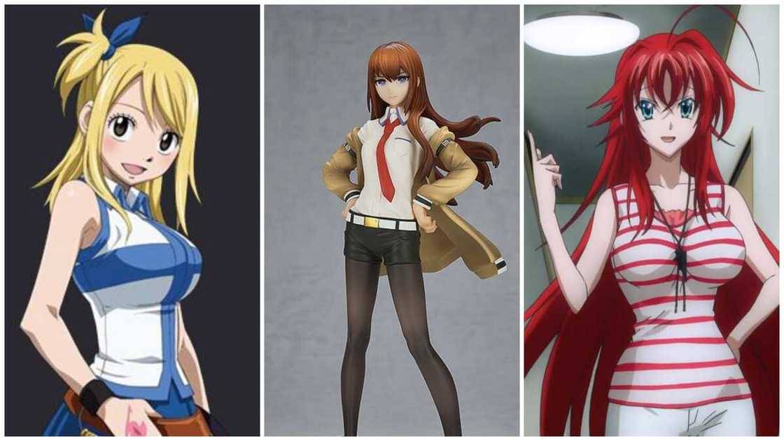 Lucy Heartfilia, Rias Gremory, and Kurisu Makise