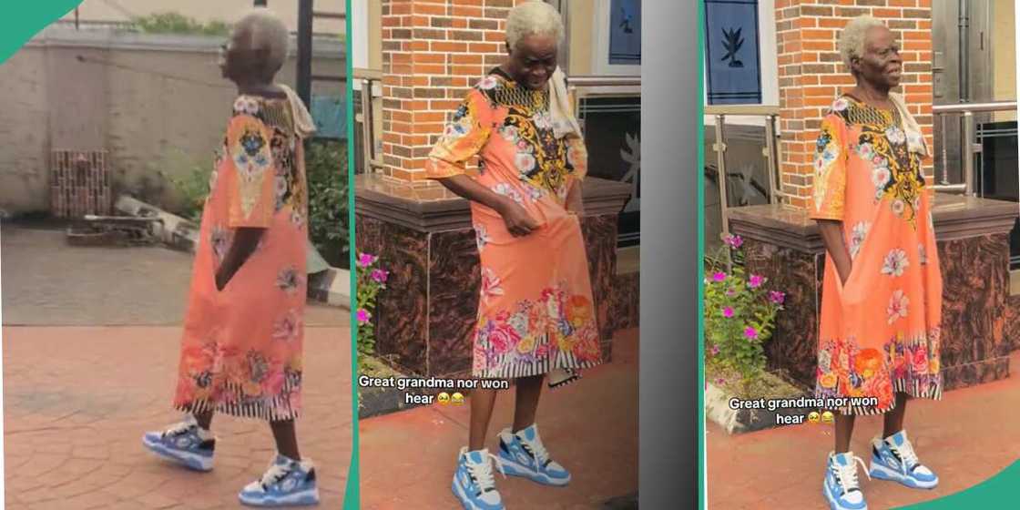 An old woman who dressed with canvas. An old woman who dressed with canvas.
