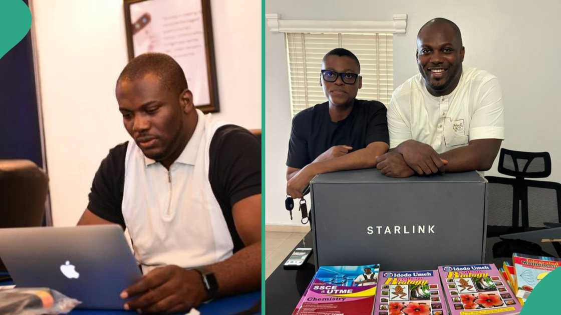 Photo emerges as man donates Elon Musk's Starlink network to Rufai Oseni's village library Photo emerges as man donates Elon Musk's Starlink network to Rufai Oseni's village library