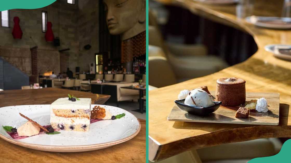 Blueberry Coconut Cake (L) and Chocolate Volcano (R) Blueberry Coconut Cake (L) and Chocolate Volcano (R)