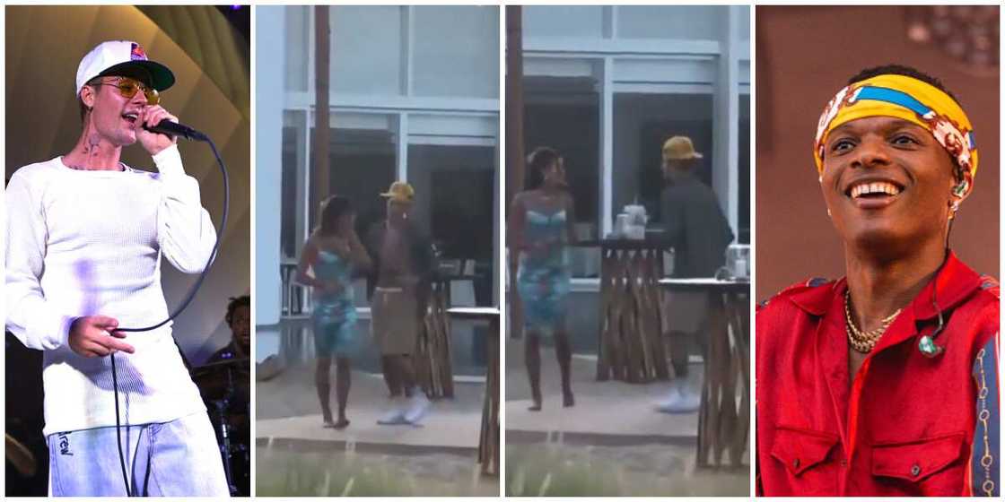 Social media reacts to video of Canadian singer Justin Bieber vibing to Wizkid's song Essence Social media reacts to video of Canadian singer Justin Bieber vibing to Wizkid's song Essence