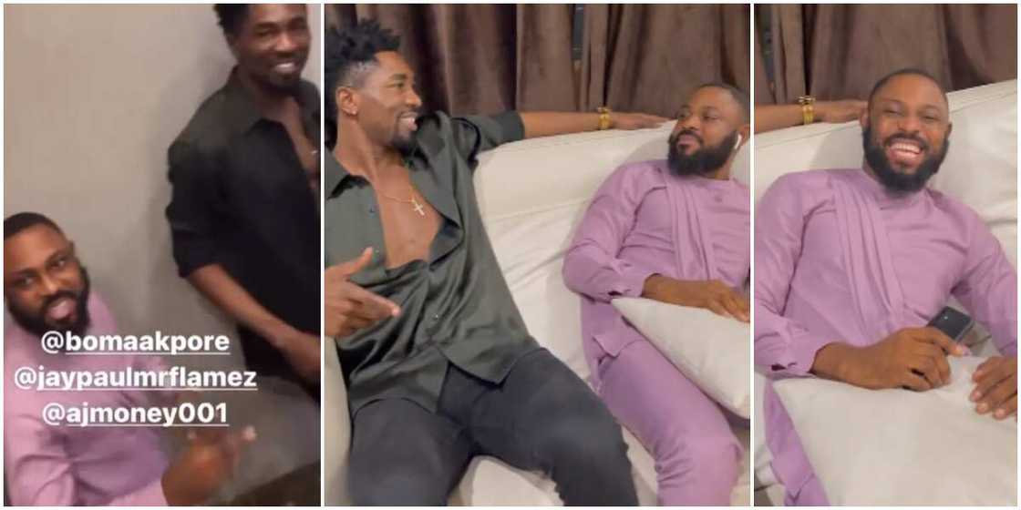 BBNaija Tega’s husband and Boma meet. BBNaija Tega’s husband and Boma meet.