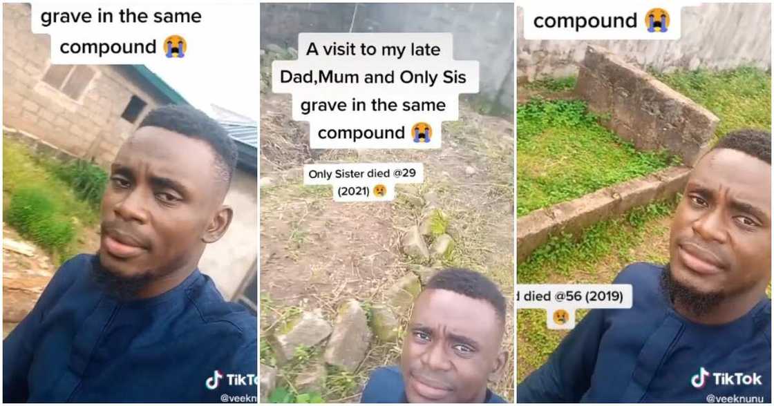 Graves of mum, dad and sister, man visists family grave, emotional family video Graves of mum, dad and sister, man visists family grave, emotional family video