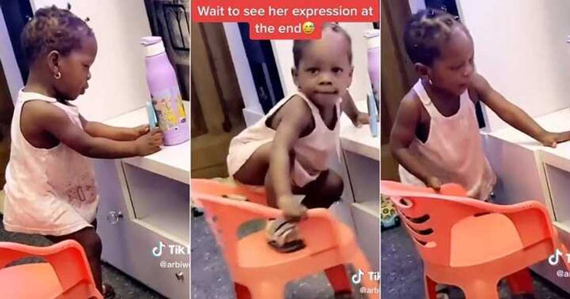 Mum sees little daughter dancing, TikTok video