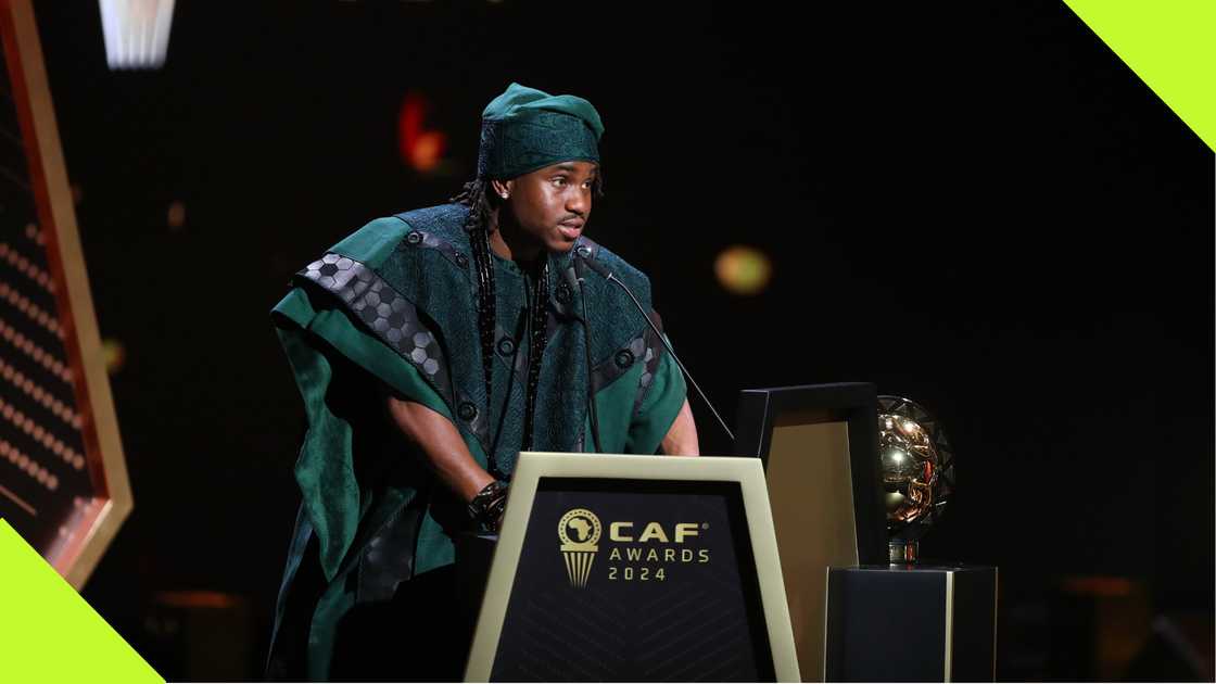 Ademola Lookman, Marrakech, Morocco, CAF Awards. Ademola Lookman, Marrakech, Morocco, CAF Awards.