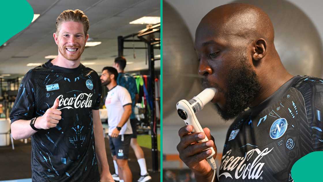 Kevin De Bruyne, Romelu Lukaku, Napoli, Castel Voltourno, Naples, Italy, Serie A. Kevin De Bruyne, Romelu Lukaku, Napoli, Castel Voltourno, Naples, Italy, Serie A.