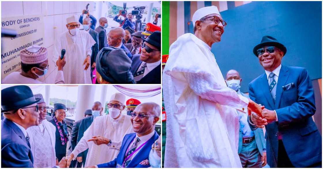 President Muhammadu Buhari, Governor Nyesom Wike, Abuja, Rivers state, Chief Wole Olanipekun, Body of Benchers Complex in Abuja President Muhammadu Buhari, Governor Nyesom Wike, Abuja, Rivers state, Chief Wole Olanipekun, Body of Benchers Complex in Abuja