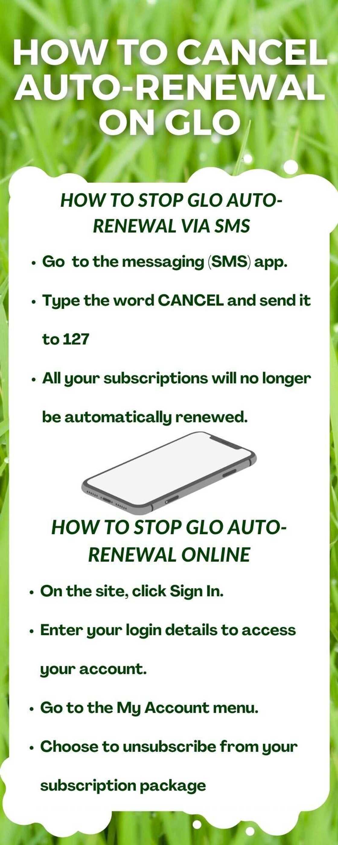 How to cancel auto-renewal on Glo How to cancel auto-renewal on Glo