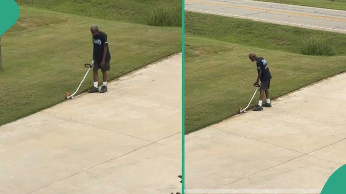 Man weeding his ex-wife's compound.