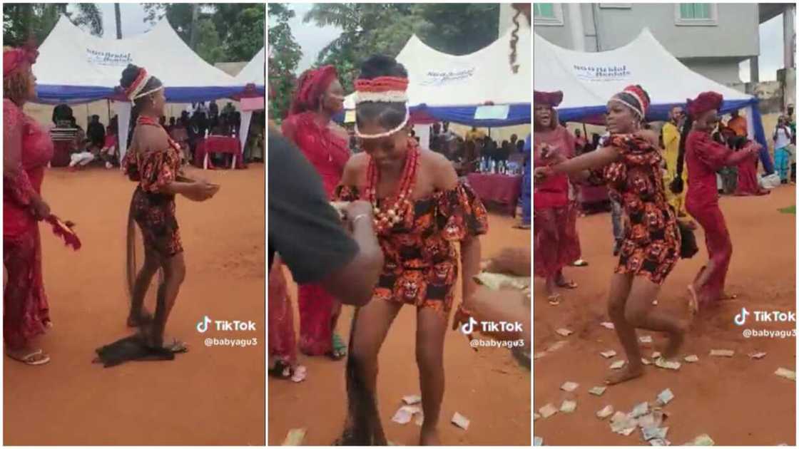 Bride danced well/Lady with a calabash of eggs.