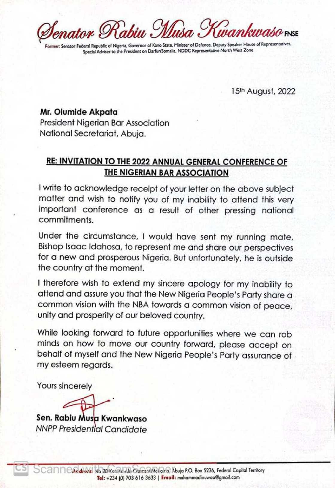 Wasikar Kwankwaso ga NBA. Wasikar Kwankwaso ga NBA.