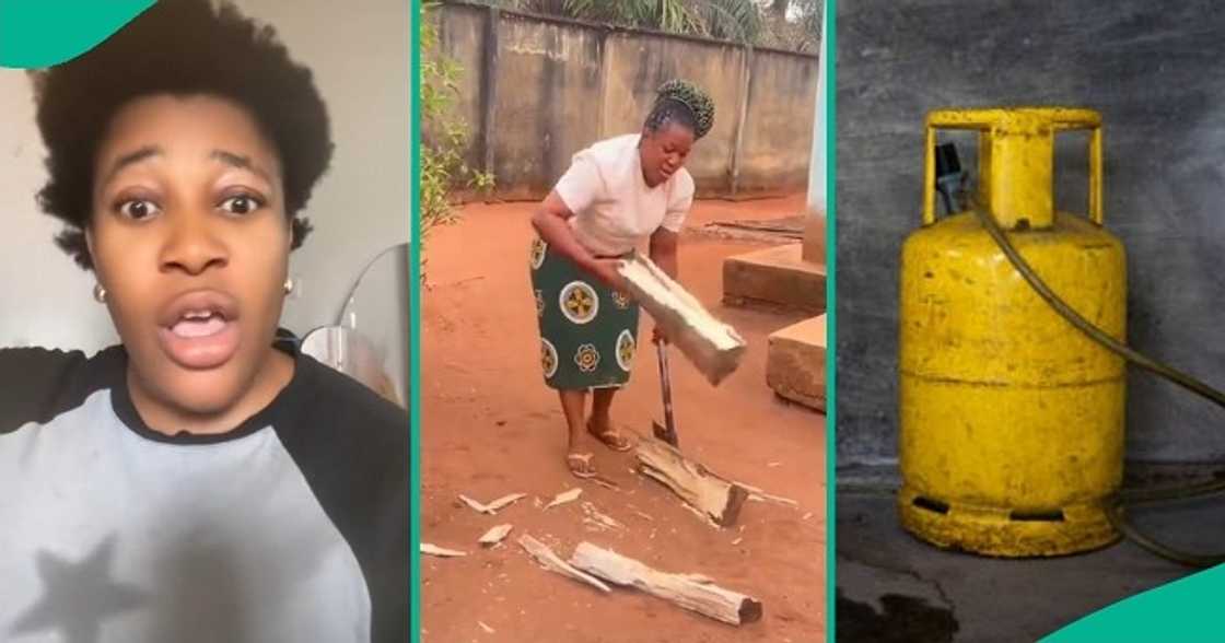 Woman says her husband only eats food cooked with firewood. Woman says her husband only eats food cooked with firewood.