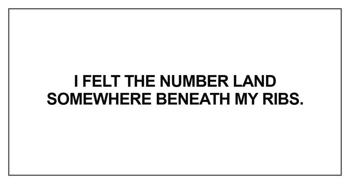 I felt the number