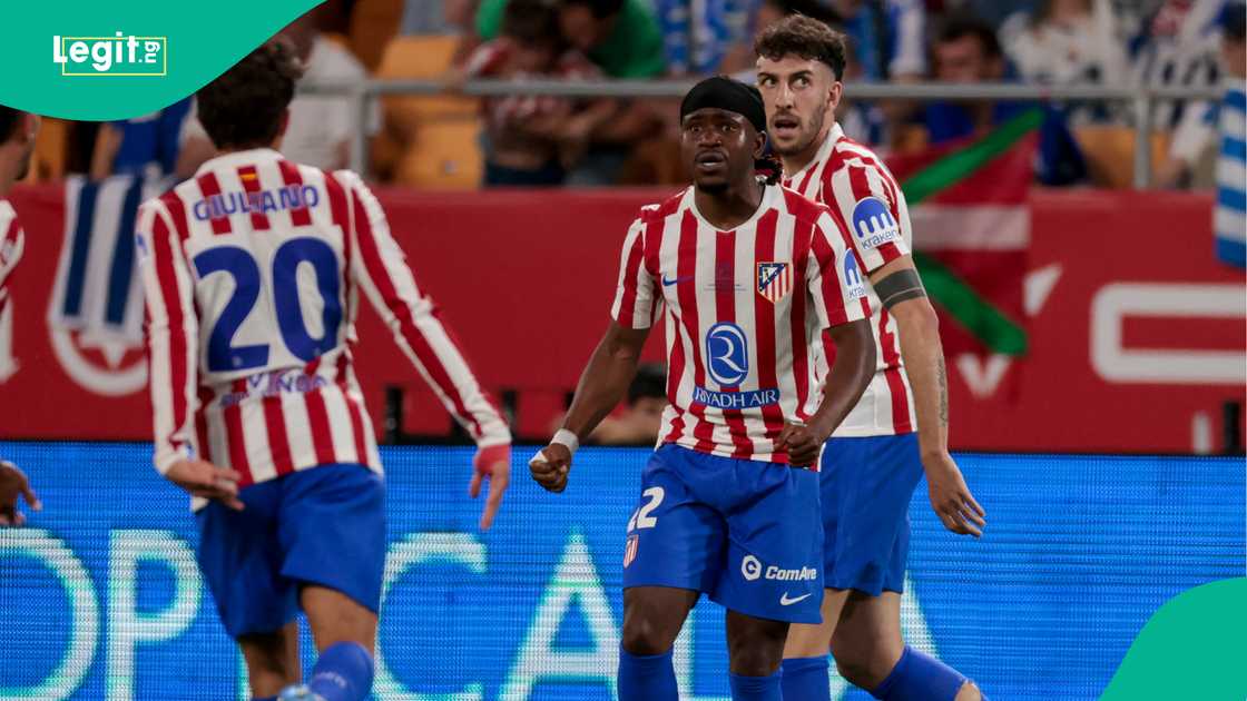 Ademola Lookman and teammates celebrates a goal during the Copa del Rey final match. Photo by Jose Contreras