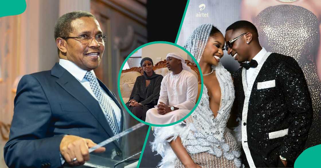 Juma Jux introduces Priscy to former Tanzanian president. Juma Jux introduces Priscy to former Tanzanian president.