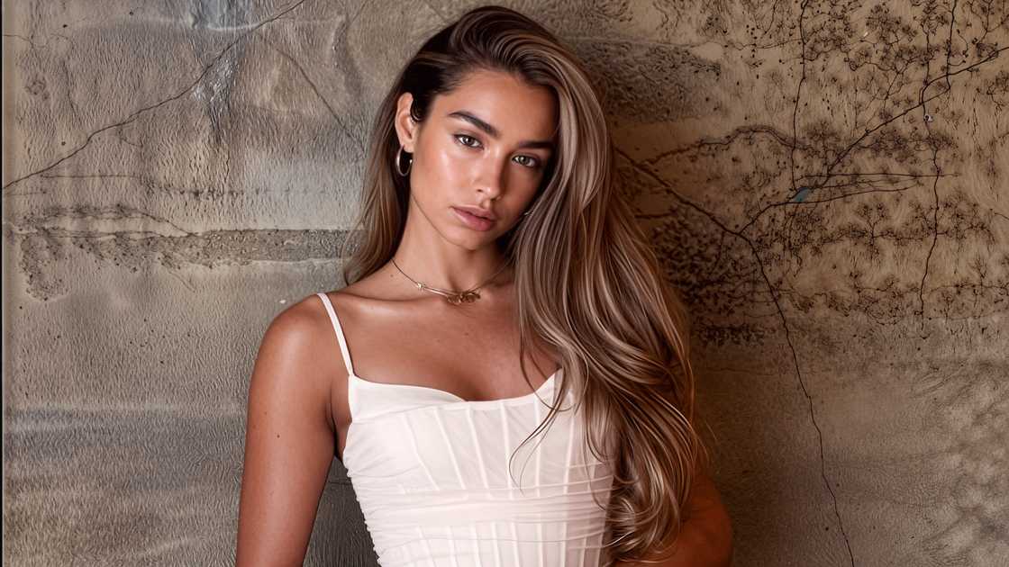 American DJ and social media influencer, Sommer Ray, poses in front of a brown background. American DJ and social media influencer, Sommer Ray, poses in front of a brown background.
