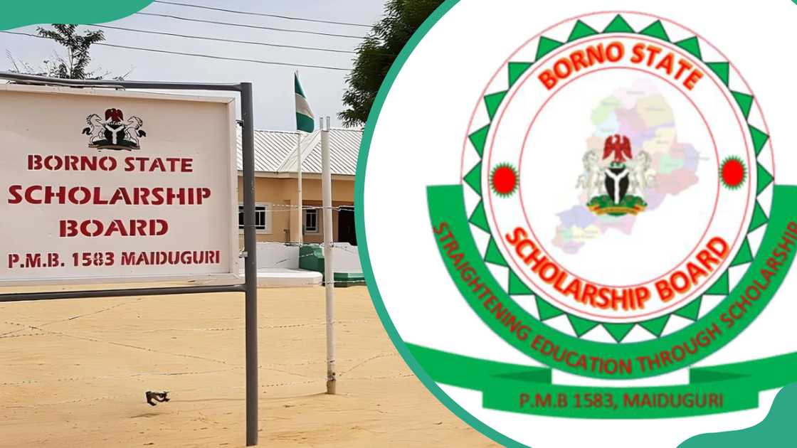 Borno State Scholarship Board signboard and logo
