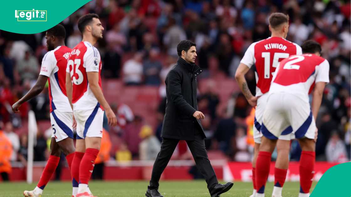 Thomas Partey, Mikel Merino, Mikel Arteta, Jakub Kiwior, William Saliba, Arsenal, AFC Bournemouth, Emirates Stadium, London, England, Premier League. Thomas Partey, Mikel Merino, Mikel Arteta, Jakub Kiwior, William Saliba, Arsenal, AFC Bournemouth, Emirates Stadium, London, England, Premier League.