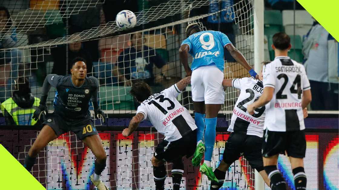 Victor Osimhen playing against Maduka Okoye during Napoli vs Udinese. Victor Osimhen playing against Maduka Okoye during Napoli vs Udinese.