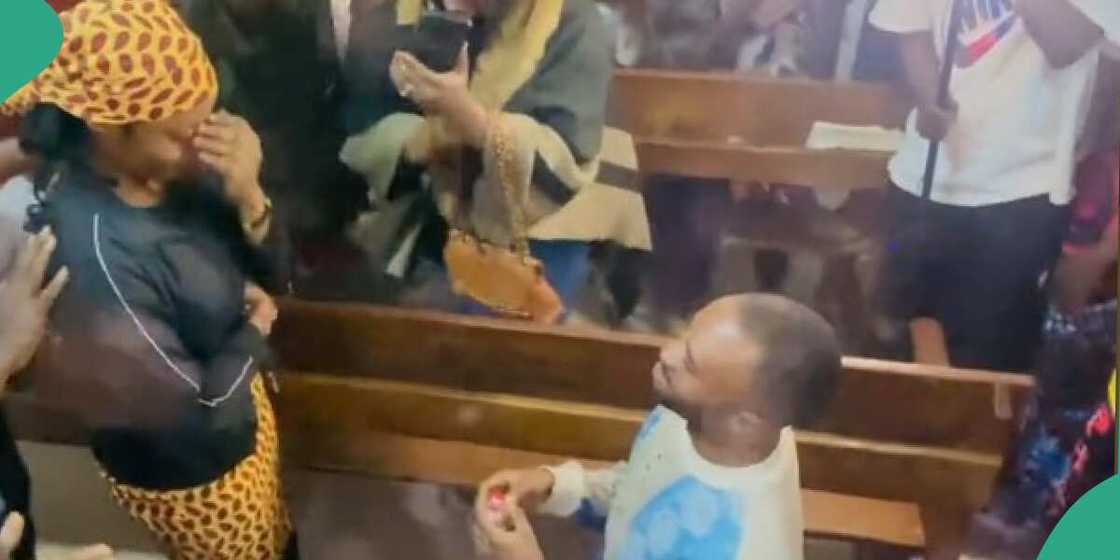Video emerges as shy man proposes to his girlfriend during crossover service Video emerges as shy man proposes to his girlfriend during crossover service