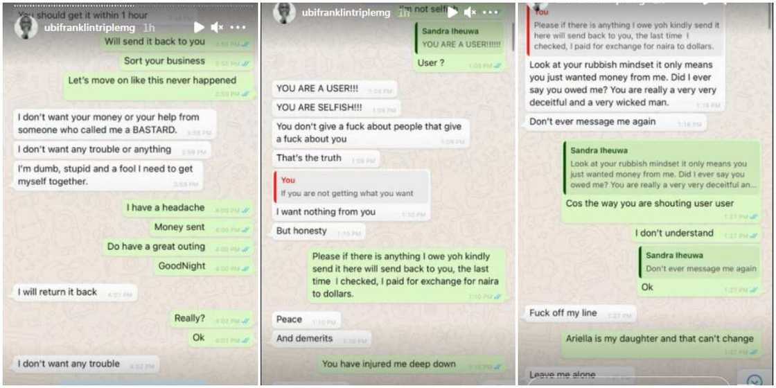 Ubi Franklin Opens Can of Words, Says Sandra Iheuwa’s Claims of Sponsoring Dubai Trip is a Lie, Shares Proof Ubi Franklin Opens Can of Words, Says Sandra Iheuwa’s Claims of Sponsoring Dubai Trip is a Lie, Shares Proof