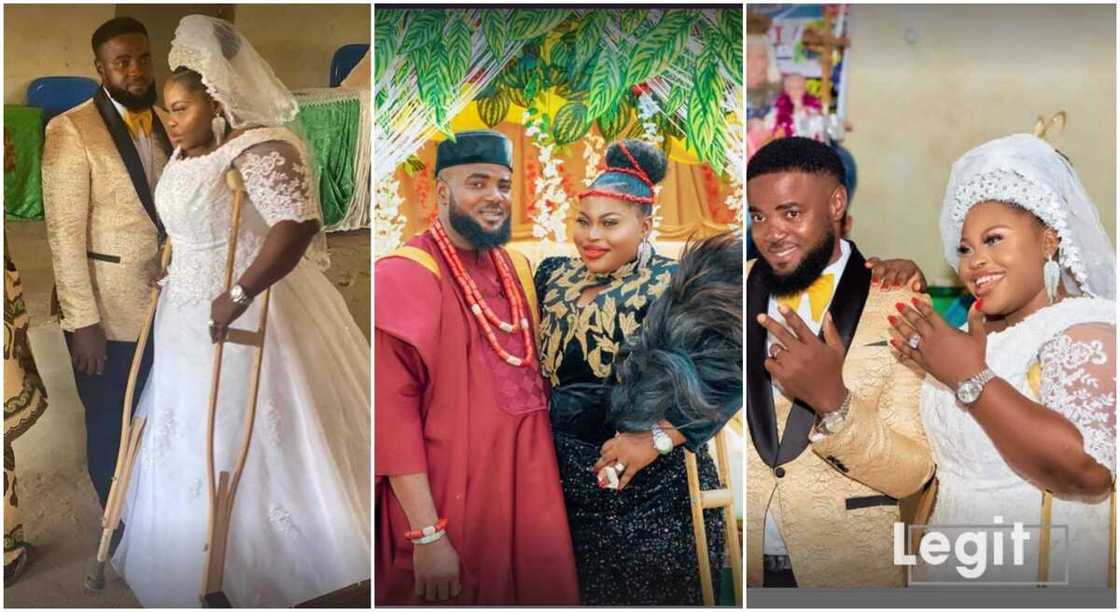 Nigerian man and his wife on their wedding day. Nigerian man and his wife on their wedding day.