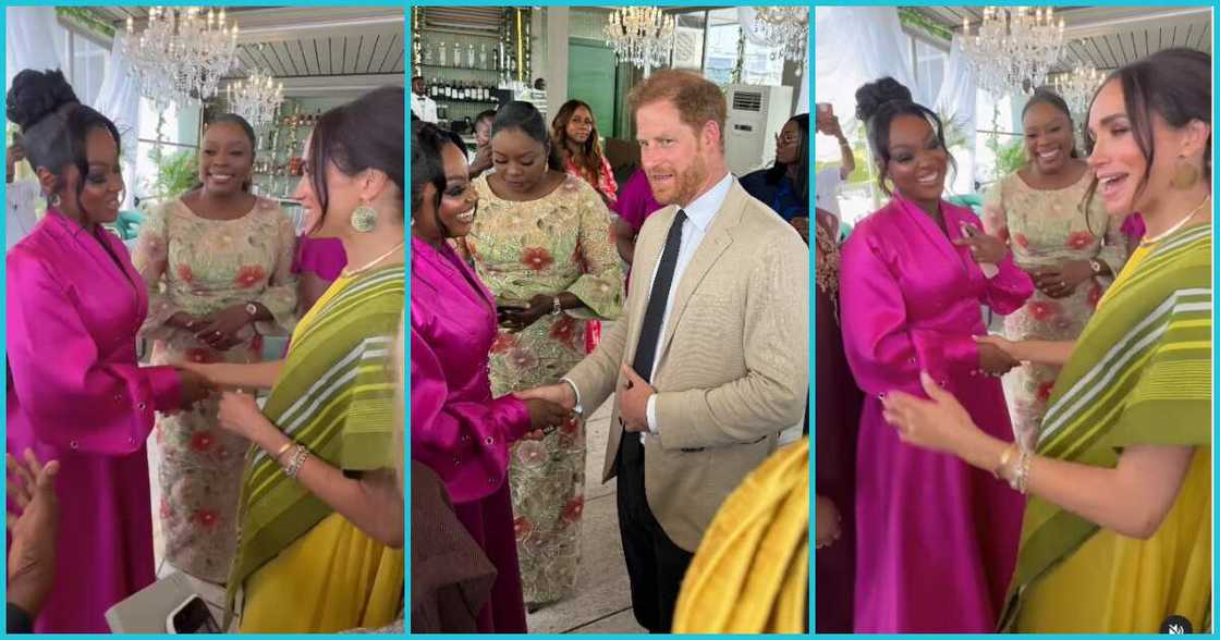 Jackie Appiah with Prince Harry and Megan Markle in Nigeria Jackie Appiah with Prince Harry and Megan Markle in Nigeria