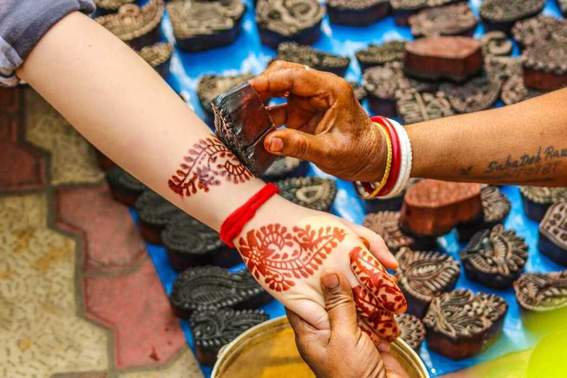 Red henna designs