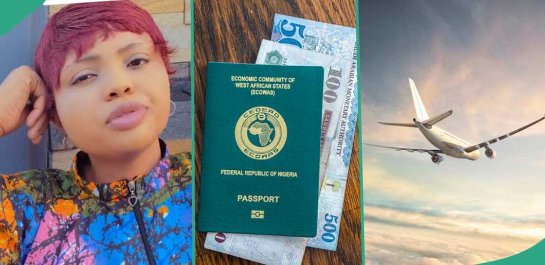 Lady set to help people pay for their passport. Lady set to help people pay for their passport.