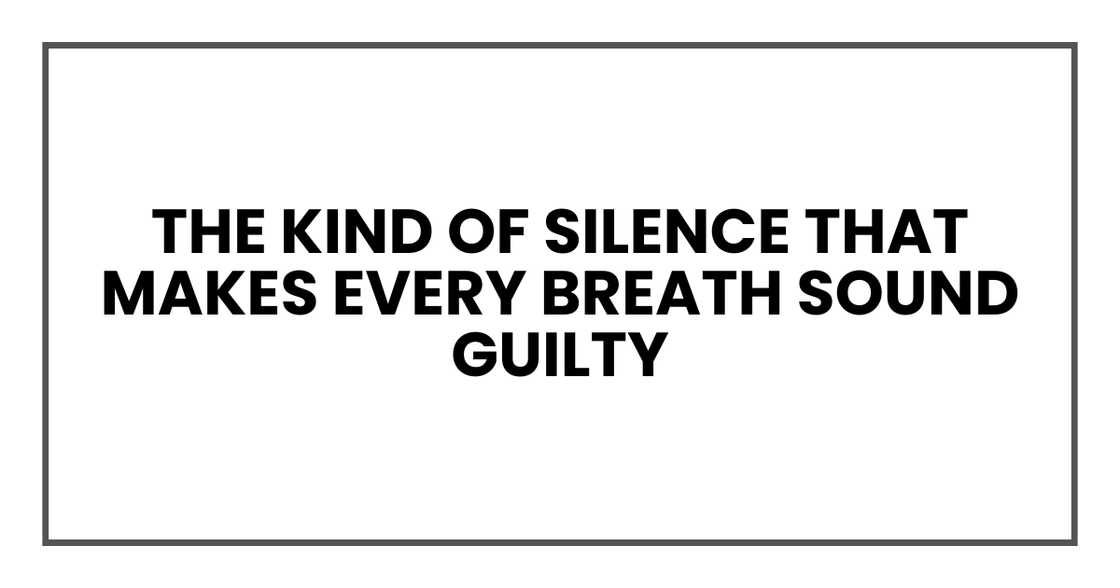 Guilty silence Guilty silence