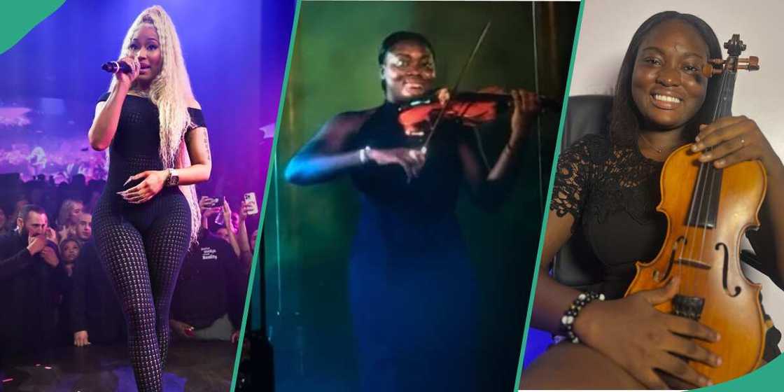 Nigerian violinist Lucia Okeh joins American rapper, Nicki Minaj on her Pink Friday tour in Denver. Nigerian violinist Lucia Okeh joins American rapper, Nicki Minaj on her Pink Friday tour in Denver.