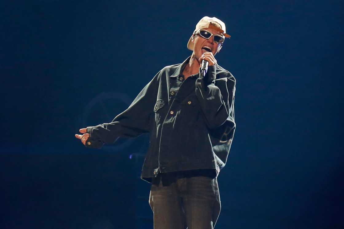 Justin Bieber performs on stage Justin Bieber performs on stage