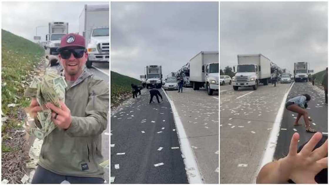 Ruwan kudi: Bidiyon yadda wasu mutane suke ta kwasar kudade a kan titi a Amurka Ruwan kudi: Bidiyon yadda wasu mutane suke ta kwasar kudade a kan titi a Amurka