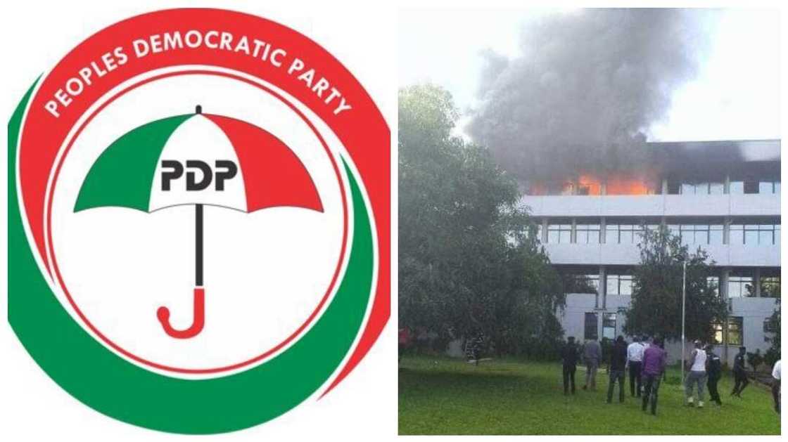 PDP ta maida martani kan gobarar wani sashi a Kotun koli. PDP ta maida martani kan gobarar wani sashi a Kotun koli.