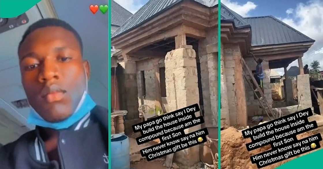Man shows off house he's building for dad Man shows off house he's building for dad