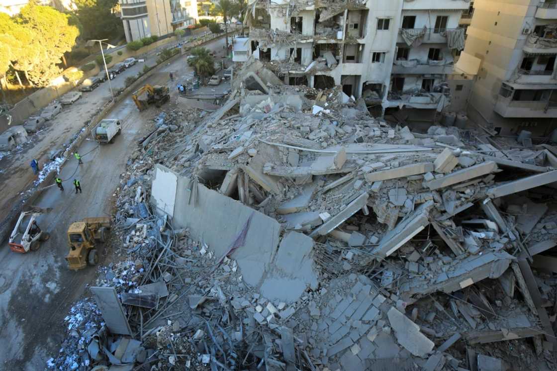 A destroyed building at the site of an Israeli air strike that targeted a branch of the Hezbollah-linked Al-Qard Al-Hassan financial firm in south Beirut A destroyed building at the site of an Israeli air strike that targeted a branch of the Hezbollah-linked Al-Qard Al-Hassan financial firm in south Beirut