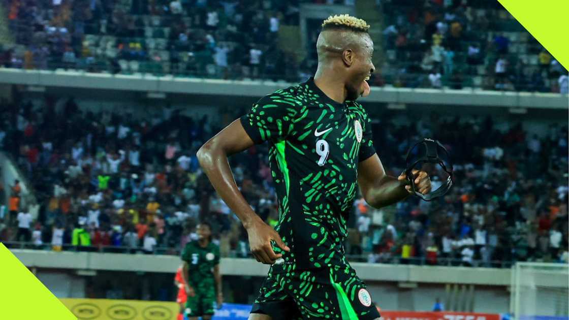Victor Osimhen scores for Nigeria Victor Osimhen scores for Nigeria
